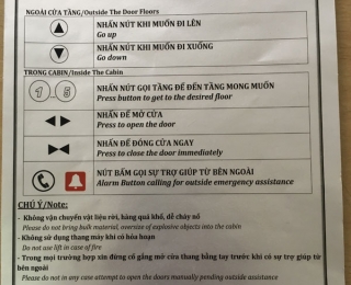 Xưởng sản xuất bảng biển chỉ dẫn – hướng dẫn sử dụng thang máy giá rẻ